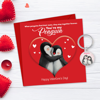 Giftinghouse Anniversary card for wife/husband with keyring - Husband Anniversary Card - Happy Anniversary Card - You Are My Penguin - Gift for him, her - MADE IN UK.