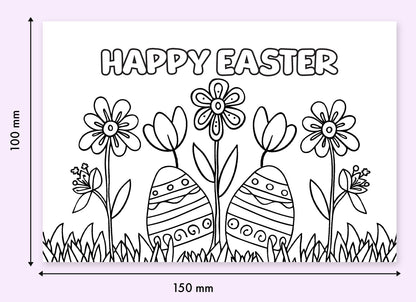 Giftinghouse Colouring Easter Cards 12/24 with Colouring Pencils and Envelopes for Kids, Easter Cards Multipack - Featuring 6 Mixed Easter Designs, Eco-friendly Greeting Cards Gift for kids (24 PACKS)