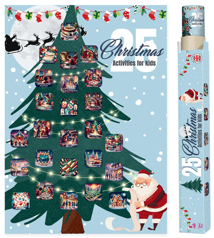 25 Fun Christmas Activities for Kids - A2 Size Christmas Scratch Off Poster for Kids - Perfect Christmas Eve Activities to Do with Kids - Christmas Gifts for Kids, Boys and Girls - Made in The UK