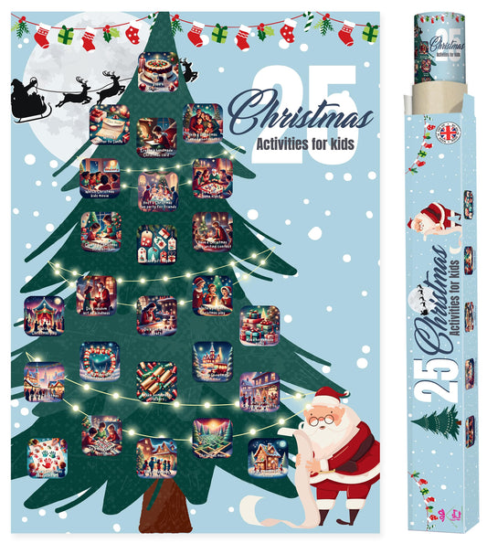 25 Fun Christmas Activities for Kids - A2 Size Christmas Scratch Off Poster for Kids - Perfect Christmas Eve Activities to Do with Kids - Christmas Gifts for Kids, Boys and Girls - Made in The UK