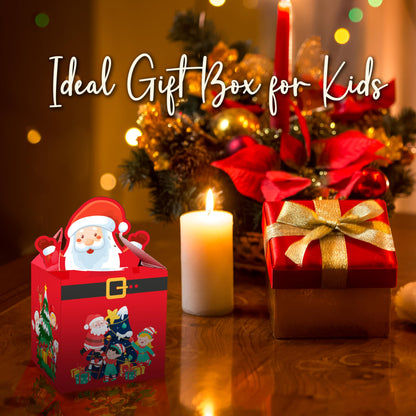 Giftinghouse Christmas sweet boxes empty for gifts -12/24/50 pcs - Christmas Treat presents - candy cupcake cookie – Large DIY Party Favor- Santa Claus boxes for decoration