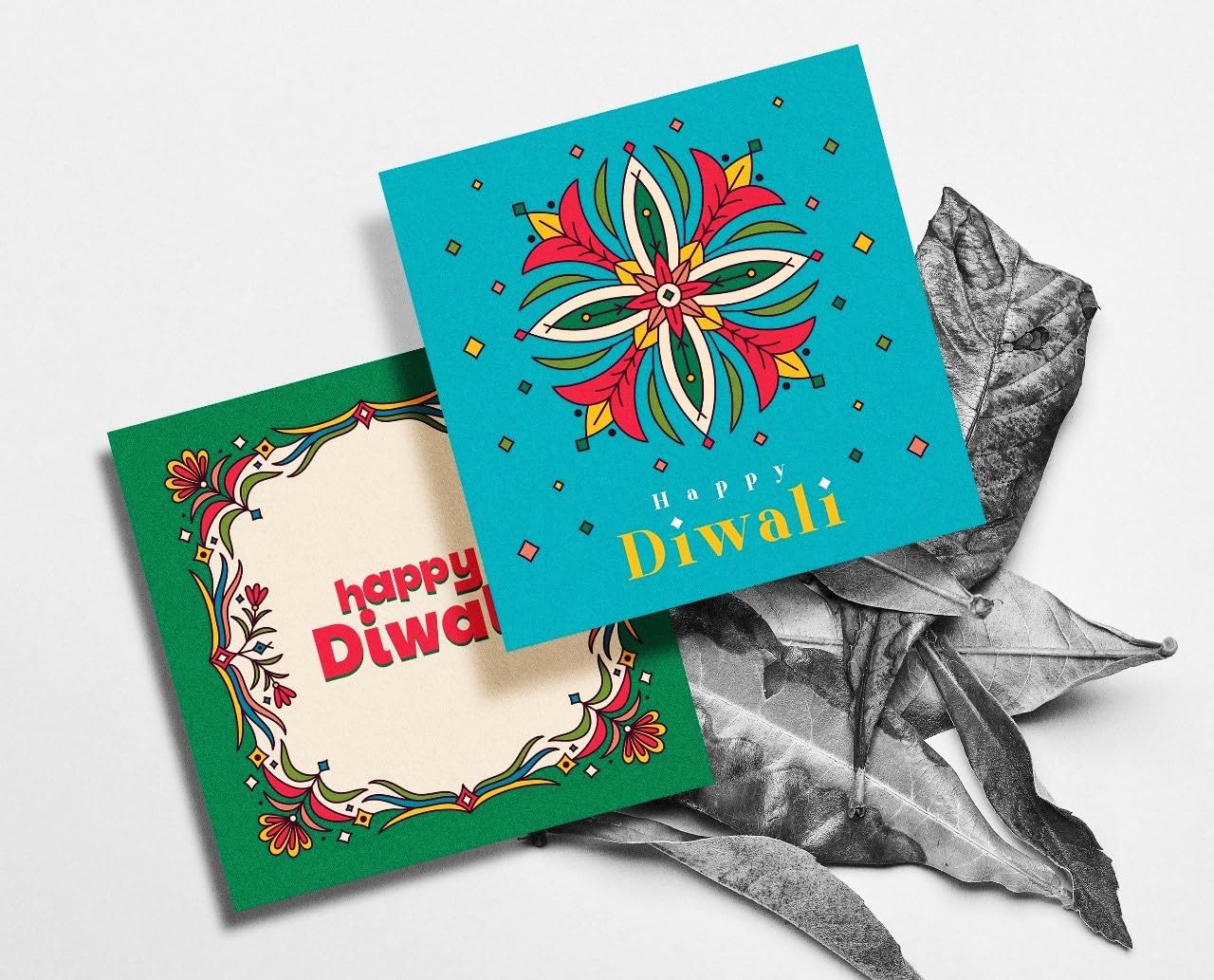 Giftinghouse Premium Diwali Cards Multipack with Envelopes - 8/12 Pcs of Happy Diwali Cards – Eco-Friendly, Luxury Greeting Cards with Red Envelopes for decorations, family, friends
