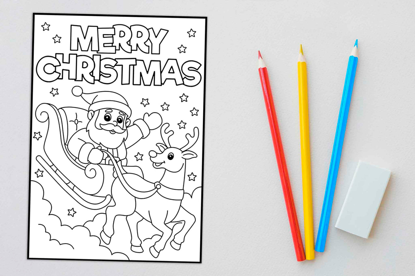 Giftinghouse Colouring Christmas Cards Pack of 12/24/48 | Multipack Xmas cards for Family, Friends, Granddaughter and Childrens | Eco-friendly seasonal greeting card for sale. (Colouring santa, 24 cards)