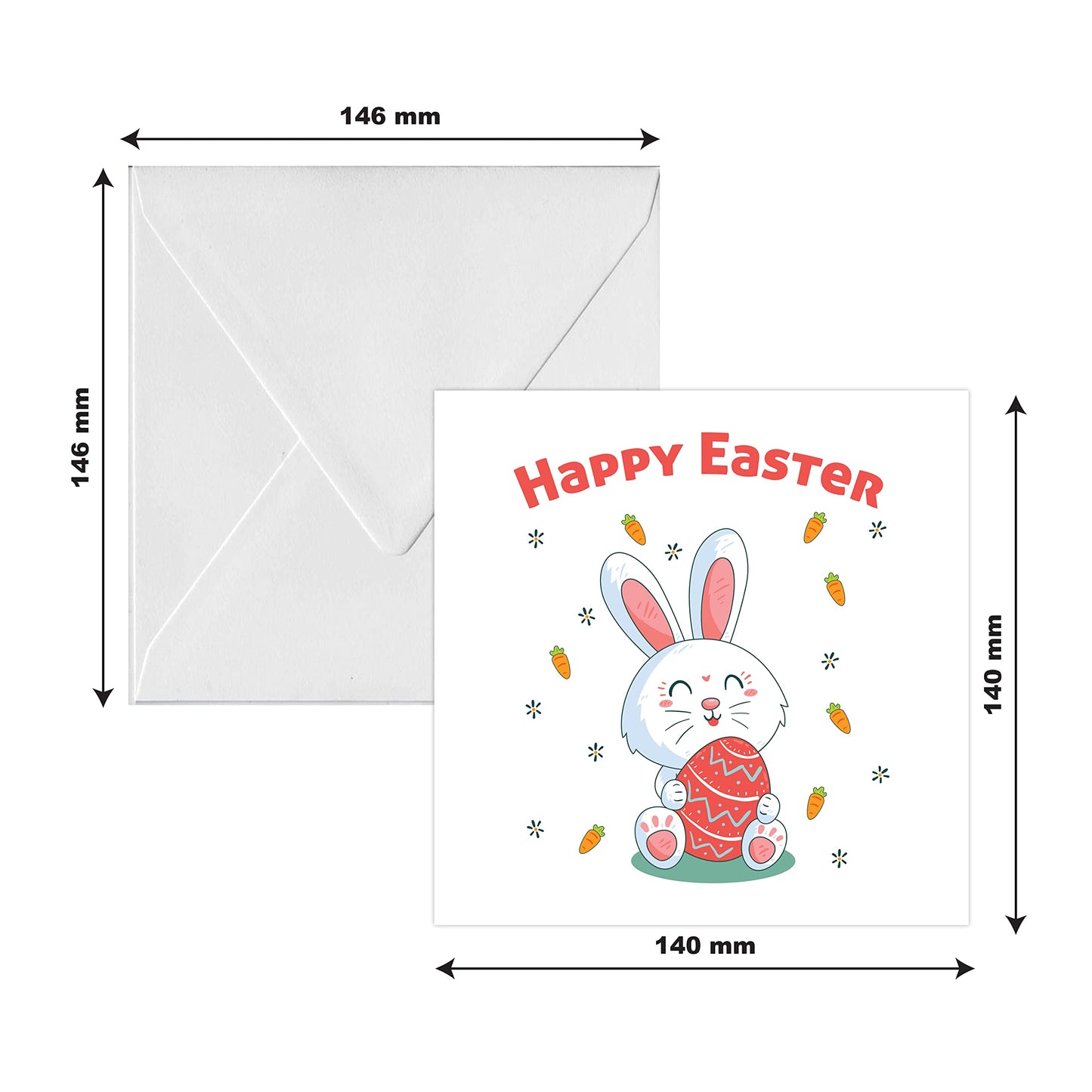 Giftinghouse Easter cards multipack 8/12 - Happy easter cards with envelopes - Eco-friendly luxury greeting cards for mum, kids, granddaughter, grandson