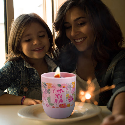 Mothers Day Gifts for Mum from Son or Daughter – Rose Soy Scented Candle with Loving Message I Love You Mum – Thoughtful Birthday, Christmas, Mother’s Day Gift – Unique Present for Mum Birthday Gift