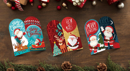 Giftinghouse Christmas Money Wallet and Envelopes for Cash Gifts 4/12/24 pcs – Xmas Greeting Cards Multipack - Eco-Friendly for Family, Friends and Kids - Cute Santa Designs.