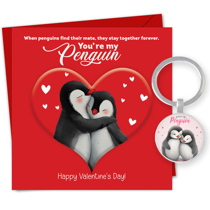 Giftinghouse Anniversary card for wife/husband with keyring - Husband Anniversary Card - Happy Anniversary Card - You Are My Penguin - Gift for him, her - MADE IN UK.