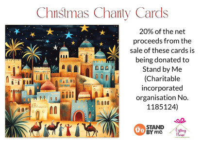 Pack of 16 Charity Christmas Cards 2024 with Envelopes - Religious Luxury Christmas Cards Multipack, Xmas Cards Featuring 4 Unique Nativity Scenes (125 x 125 mm) - Greeting cards for Family & Friends