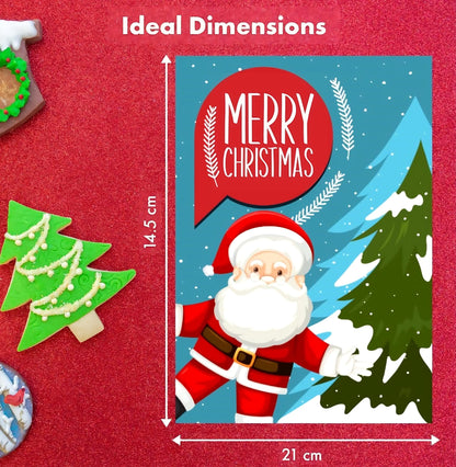 12 Xmas Cards Packs - Christmas Cards Multipack 2024 - Kids Christmas Cards with Red envelopes - Santa Christmas cards - MADE IN UK.