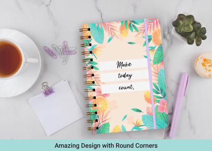 Giftinghouse Daily Planner Notebook Undated - To do list Notebook A5 - Weekly planner with Habit & Routine Tracker - Productivity Planner, Spiral Appointment Planner for Men and Women, Elastic Closure.