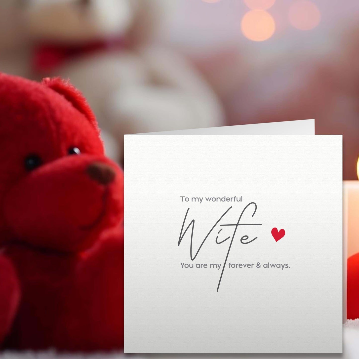 Anniversary Card for Wife – To My Wonderful Wife – Eco-Friendly 15x15cm Ideal Size – Valentines Card for Her – Premium 350 GSM – Made in the UK
