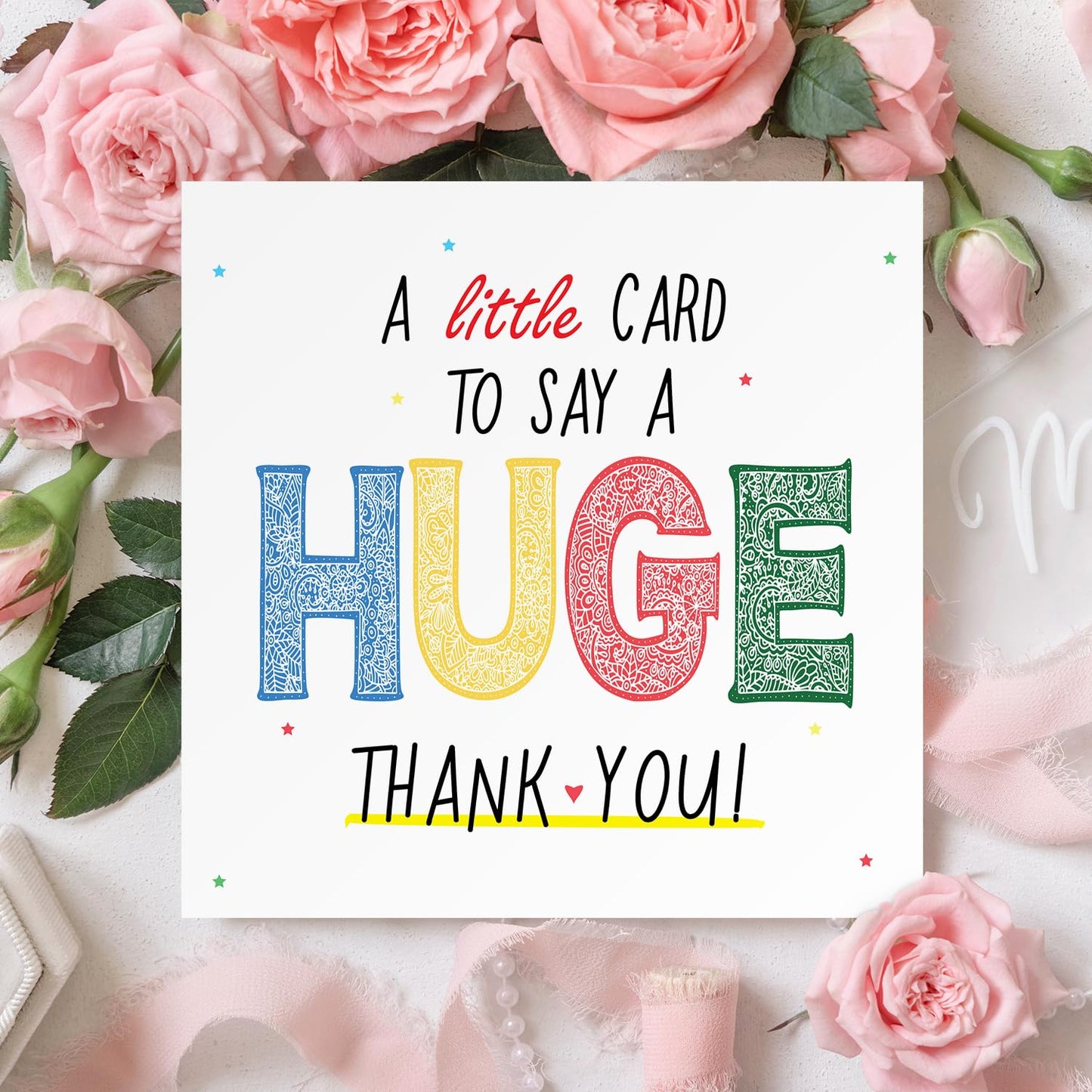 Thank You Card with Envelope | Premium Huge Thank You Greeting Card for Teachers, Weddings, Men, Women, Kids | Blank Inside, Eco-friendly | Made in the UK