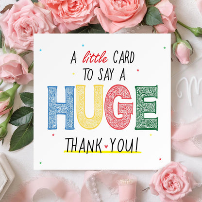 Thank You Card with Envelope | Premium Huge Thank You Greeting Card for Teachers, Weddings, Men, Women, Kids | Blank Inside, Eco-friendly | Made in the UK
