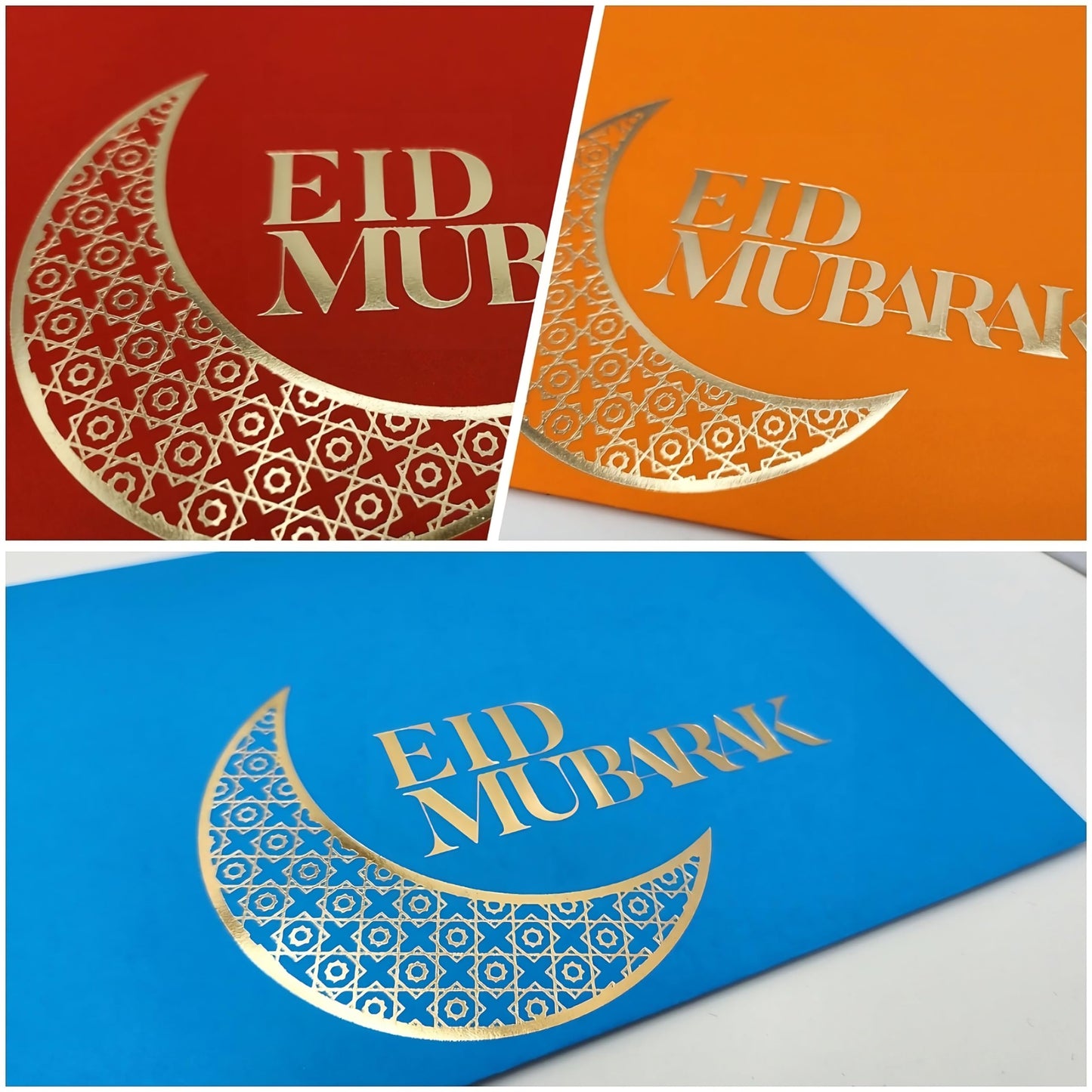 Giftinghouse Eid Cards Multipack with Money Envelopes Pack of 12 - Gold Foil Eid Mubarak Cards, Happy Eid Mubarak Money Envelopes Featuring 6 Unique Designs, Eid Money Wallets for Kids