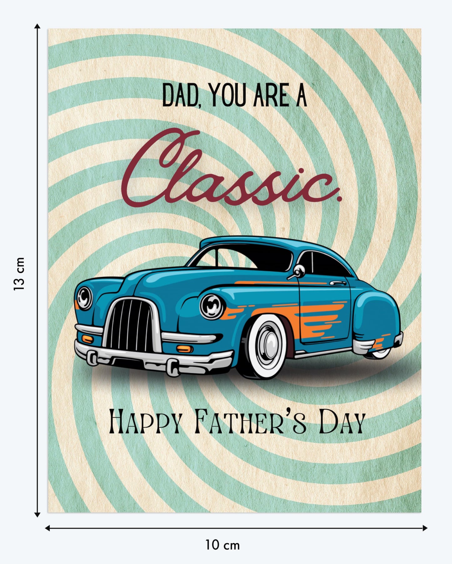Giftinghouse Father's Day Card with Keyring and Luxury Wax Seal, Happy Fathers Day Card From Son, Daughter - Gift For Dad You're A Classic, Greeting Card from Kids - Made in UK
