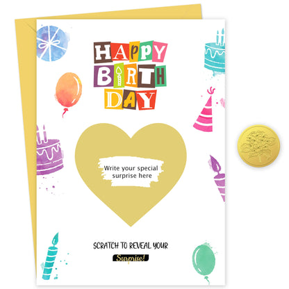 Happy Birthday Scratch Card Reveal | Personalised Scratchable Card with Scratch-off Sticker to Unveil a Surprise Gift | Birthday Scratch Card Gift Reveal | Funny Greeting Card - Made in the UK