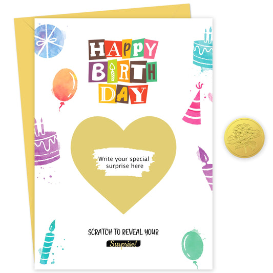 Happy Birthday Scratch Card Reveal | Personalised Scratchable Card with Scratch-off Sticker to Unveil a Surprise Gift | Birthday Scratch Card Gift Reveal | Funny Greeting Card - Made in the UK