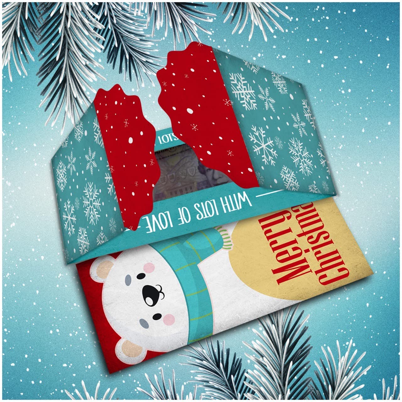Giftinghouse Christmas Money Wallets for Cash Gifts - 4/12/24 Christmas Greeting Cards Pack with envelopes - Cash Gifts for Xmas eco-Friendly for Family, Friends, Kids and Decorations.
