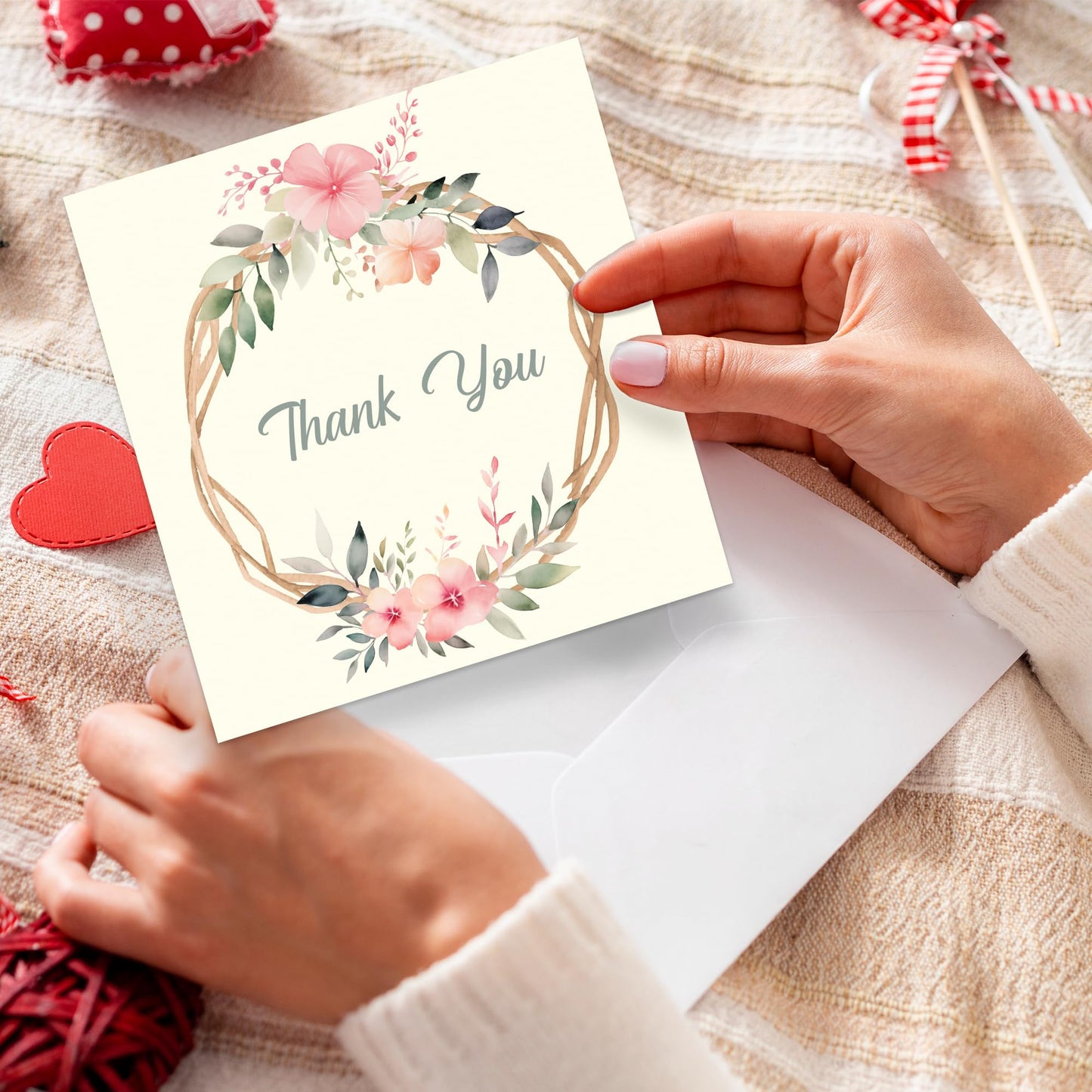 Giftinghouse Thank You Cards Multipack with Envelopes - Pack of 12/24/48 Floral Thank You Greeting Cards For Wedding, Teachers, Kids - Eco-friendly - MADE IN UK.