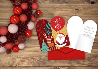 Giftinghouse Christmas Money Wallet and Envelopes for Cash Gifts 4/12/24 pcs – Xmas Greeting Cards Multipack - Eco-Friendly for Family, Friends and Kids - Cute Santa Designs.